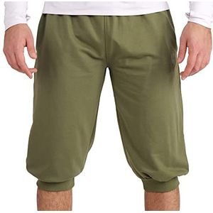 Gennadi Hoppe Heren ¾ joggingbroek trainingsbroek mannen bermuda short capribroek, olijf (kaki), L