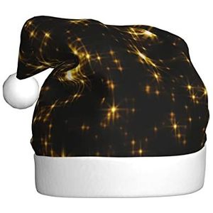 LAMAME Gouden Zwarte gedrukte Kerstmuts Kerstmisdecoratie Hoed Neutrale Kerstman Hat