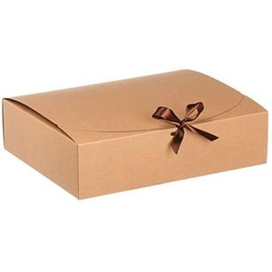 Geschenkdoos voor Vakantie 10 stks vierkante kraft papieren vak kartonnen verpakking Valentijnsdag bruiloft paasfeest geschenkdoos met linten snoepopslag Xmas Geschenkdoos (Color : Brown-10pcs, Size