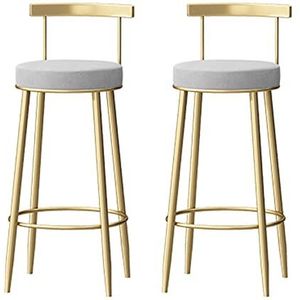 Barkruk Barkruk Counter Hoogte Barkrukken Set van 2, Gouden Bar Stoelen met Fluweel Gestoffeerd & voetenbank, Krukken voor Keuken Counter.