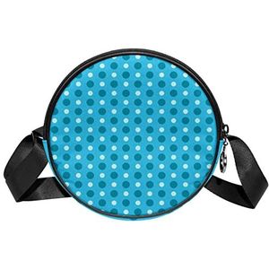 Blue Dots Crossbody Tas Messenger Bag Portemonnee voor Vrouwen, Meerkleurig, 6.7x6.7x2.3 in, Sling Rugzakken