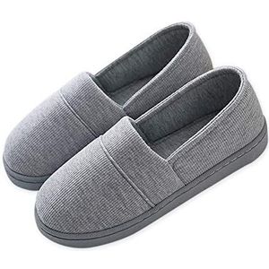 AioTio Comfortabele Katoenen Schoenen Dames Thuis Warmers Antislip-Slippers Zwangere Vrouwen Platte Slippers (40/41 EU, Grijs)
