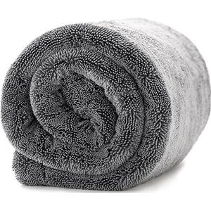 Ivality® Autodroogdoek XXL, 40 x 60 cm, ultra absorberend, 1800 g/m², voor motorfiets, twisted handdoek, microvezeldoek, pluisvrije en lakvriendelijke microvezeldoek, autoverzorging, grijs