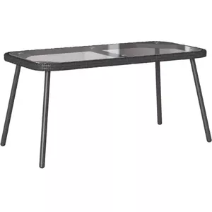 Mokuyary Tuin-bijzettafel met glasplaat, zwart, 58 x 27,5 x 55 cm Mokuyary Tuin-bijzettafel met glasplaat, zwart, 58 x 27,5 x 55 cm