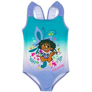 Disney Encanto Badpak Voor Meisjes | Kinderen Geanimeerde Mirabel Magic Madrigal Familie Bloemen Frilly Straps All In One Zwemkleding | Disney Merchandise