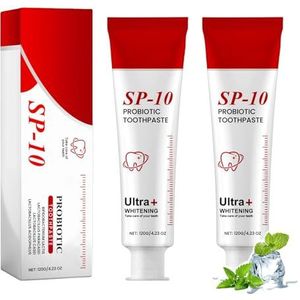 SP-10 Probiotische Whitening Tandpasta, Tandpasta voor tandvleesherstel, Probiotisch & Frisse Adem Geformuleerd voor Dagelijkse Diepe Reiniging,Verwijdering van Vlekken, voor Alle Leeftijden (2pcs)