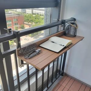 ZENCIX Balkonrailtafel, buiten balkon reling tafel opvouwbare hangtafel, 80 x 25 cm/31,4 x 10,2 inch, buiten bartafel, opvouwbare bijzettafel, klein opvouwbaar servicedesk