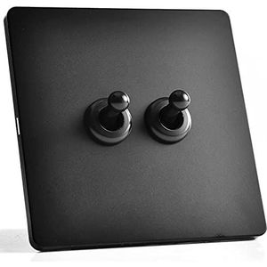 Wandschakelaar, bedieningsschakelaar Wandschakelaar 86 Wandcontactdoos Paneelschakelaar 2-weg Middenschakelaar 110-250V(2 Gang)