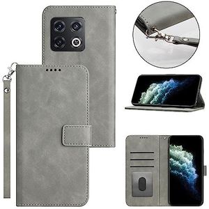 Smartphone Flip-hoesjes Wallet Case Compatibel met OnePlus NORD CE2 5G, Magnetische Flip Folio Case Vintage PU lederen telefoonhoes [TPU schokbestendige binnenhoes] met creditcardhouder Polsband Besch