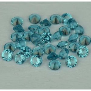 100 stks/partij 0,9~4,0 mm 5A ronde vorm gesneden blauwe steen rood korund synthetische groene edelstenen voor sieraden wax setting-blauwe paraiba steen-3,25 mm (100 stuks)