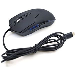 FUXIU Gaming Muis USB C Muizen Gaming Muis Ergonomische Blauw Licht 2400 DPI 6 Knoppen voor PC Laptop Muis
