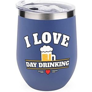 I Love Beer-Day Drinken Herbruikbare Koffiekopjes Roestvrij Staal Geïsoleerde Reismok Dubbelwandige Wijnbeker Blauw-Stijl