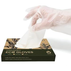 Joeji's Kitchen Wegwerphandschoenen, voor eenmalig gebruik, levensmiddelen, ecologische wegwerphandschoenen, latexvrij, 100% composteerbaar, klein