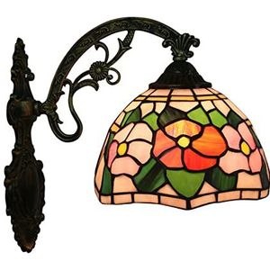 Tiffany 1 Light 8 ""Country Flower Decoratieve Gekleurde Glas Wandlamp, Gang, Balkon, Woonkamer, En Slaapkamer Wandlamp