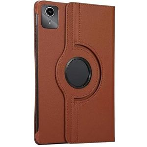 360 Graden Roterende Folio PU Lederen Tablet Case Geschikt for Lenovo Xiaoxin Pad 2024 TB331FC 11 inch Stand Case(Brown)
