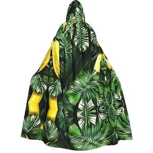FRGMNT Banaan en palm print mannen Hooded Mantel, Volwassen Cosplay Mantel Kostuum, Cape Halloween Dress Up, Hooded Uniform
