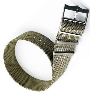 dayeer Premium nylon NAVO-horlogebanden voor Tudor-horlogebanden met zilveren gesp armbandaccessoires Band (Color : Olive khaki, Size : 22mm)