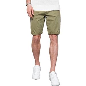 Ombre Korte Broeken Voor Heren Casual Chino Met Manchetten 98% Katoen 2% Elastaan 7 Kleuren Maten S-XXL (L, Kaki)