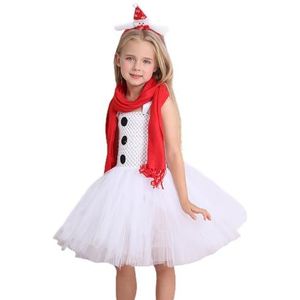 Sneeuwprinses kostuum meisjes | Sneeuwpop vorm prinses kostuum - Ademend en lichtgewicht prinsessenkostuum voor kerstthema Bittu
