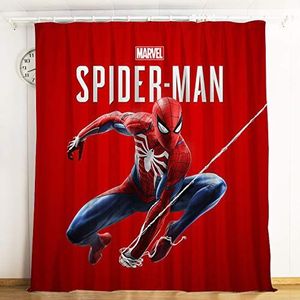 Lily&her friends - 3D-fotoafdrukgordijnen, Marvel Heroes Spiderman, geborstelde stof, fluwelen linnen verduisteringsgordijn voor kinderen, jongens, slaapkamer, gordijn (Spiderman 2, 149 x 166 cm)