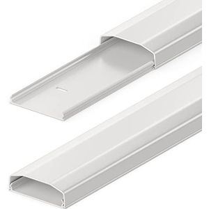 deleyCON Universele Kabelgoot Leidingkanaal Eenvoudige Leggen van Kabels en Leidingen Hoogwaardig PVC Lengte 100cm - Breedte 6cm - Hoogte 2cm - Wit