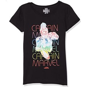 Marvel Captain Marvel: Movie Rainbow Power T-shirt voor meisjes, zwart, L