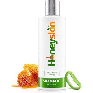 Haaruitval Shampoo met Kokosolie, Aloë Vera Extract & Manuka Honing - Natuurlijke en Organische Antibacteriële Formule - Sulfaatvrije Shampoo & Jeukende Droge Hoofdhuid Behandeling - Roos Gratis