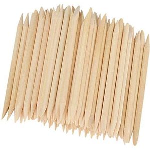 100 Stuks Hout Sticks Cuticle Pusher Remover Manicure Pedicure Nail Art Tool