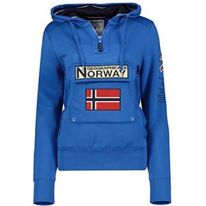 Geographical Norway GYMCLASS - Vrouwen Sweatshirt Hoody And Pockets Kangaroo Vrouwen Sweatshirt Lange Mouwen Sweater Winter Comfort - Hoodie Jacket Tops Sport Katoen (KONINGSBLAUW S - MAAT 1)