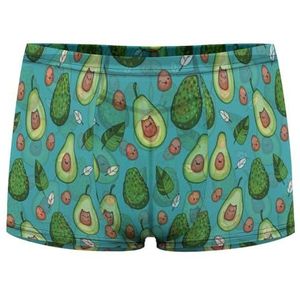 Avocado Fruit Kawaii Stijl Heren Boxer Slips Sexy Shorts Mesh Boxers Ondergoed Ademend Onderbroek Thong
