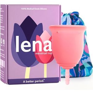 Lena Menstruatiebeker - Herbruikbare Periode Cup - Tampon en Pad Alternatief - Heavy Flow - Groot - Roze