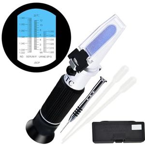 3 in 1 schaal klinische refractometer met 10~30°C ATC, Serumproteïne 0~12g/dl, Soortelijk gewicht urine 1.000~1.050, Brekingsindex 1.333~1.360 RI voor menselijk gebruik