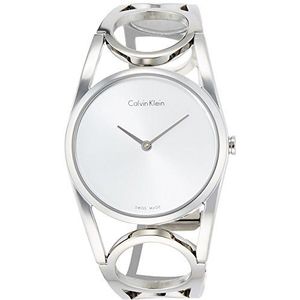 Calvin Klein Dames digitaal quartz horloge met roestvrij stalen band K5U2M146, Zilver, Eén maat, Armband