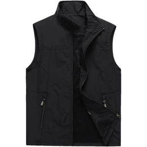 Hgvcfcv Casual vest voor heren herfst bovenkleding, sneldrogend vest, ademend vest voor heren schouders, Zwart, XXL
