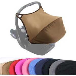 BAMBINIWELT zonnekap UV50+ voor Maxi-Cosi Cabriofix, zonnedak, babyzitje, autostoel VELOUR (bruin VELOUR) XX