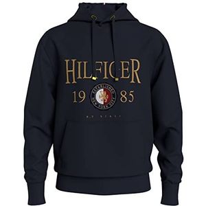Tommy Hilfiger Sweatshirt voor heren met capuchon en logo, Navy Blauw, S