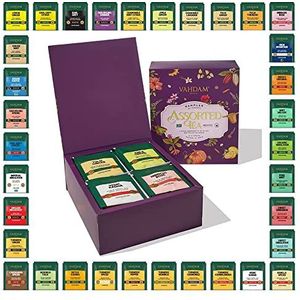 Green Velly Indian VAHDAM, Assorted Tea Bags Sampler - 40 Flavors, 40 Tea Bag | Tea Bags Variety Pack - Herbal Tea, Green Tea, Chai Tea, Black Tea in Tea Assortment Gift Set, Tea Bags Variety Pack