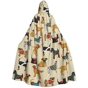 Hound Dogs Hooded Mantel Unisex Volledige Lengte Mantel Cape Halloween Kerst Mantel Cosplay Kostuums Party Cape