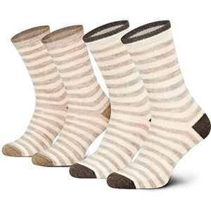 2 paar alpaca-sokken, wollen sokken voor dames en heren, gerold, ademende knuffelsokken van de fijnste wol, bruin, 35-38 EU