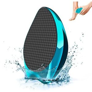 Voetvijl, voetvijl voor harde huid, glazen voetvijl - nat/droog exfoliator voor tweeërlei gebruik en hielschraper, (blauw)