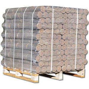 Nestro houten briketten, 200 kg, hardhout, briketten, open haard, briketten, brandhout, verwarmingsbriketten van beuken en eiken, 20 x 10 kg, pallet, Nestro briketten, rond