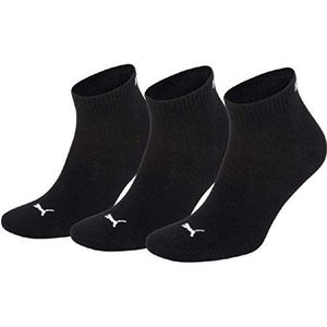 PUMA 6 paar Sneaker Quarter sokken mt. 35-49 Unisex voor dames heren enkelsokken, kleur: 200 - zwart, kledingmaat: XL, 200, zwart, 47/49 EU