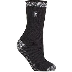 HEAT HOLDERS - Dames kleurrijke dikke winter warme thermische slippers sokken, Zwart Florence, 4/8 UK