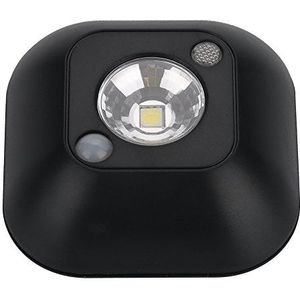 Oubit Bewegingssensor Nachtlampje LED Mini Wireless Infrarood Bewegingssensor Nachtlampje Batterij Werkt Garderobe Lamp (zwart)