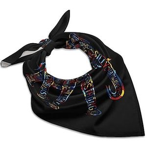 Autisme Awareness Olifant Vierkante Bandana Mode Satijn Wrap Neck Sjaals Comfortabele Hoofddoek voor Vrouwen Haar 45 cm x 45 cm