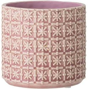 Nordring Vintage plantenpot voor kamerplanten, bloempot, Cross M, diameter 12,5 cm, roze, keramiek