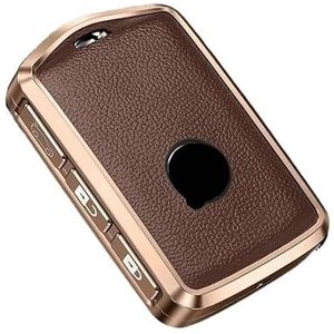 Autosleutel beschermhoes Lederen Metalen Autosleutel Case Cover Shell Fob Voor Volvo XC60 XC40 XC90 S90 V60 S60 V90 2010-2022 Houder Protector Fob Accessoires Sleutel Shell(6)