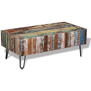 AUUIJKJF Tafels Salontafel Massief Geregenereerd Hout 100x50x38 cm Meubels