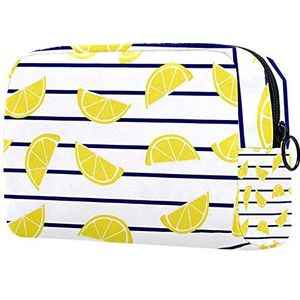 Cosmetische tassen, aquarel citroen oranje fruit reizen cosmetische tassen, multifunctionele draagbare make-up tassen, reizen cosmetische tas organizer voor vrouwen, Multi kleuren 03,