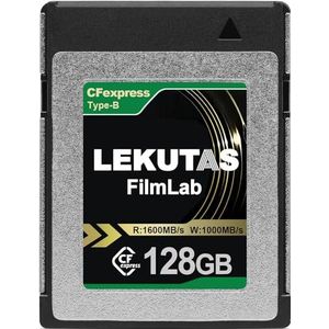 LEKUTAS 128 GB CFexpress Type B Geheugenkaart, R1600MB/s W1000MB/s CFX xqd Kaarten Type B voor camera's 8K RAW, compatibel met Nikon Z6/Z7/D6, Canon EOS-1DXMark III/EOS-R5, Panasonic S1/S1R, DJI Ronin